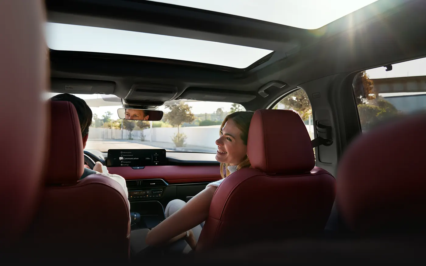 Friends riding in the 2-row 2027 Mazda CX-90 | Mazda Demo 1 in Derwood MD